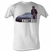 Knight Rider Mike and His KITT White T-Shirt